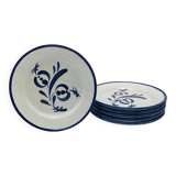 6 dessert plates, St. Clement. Hand-painted decoration.