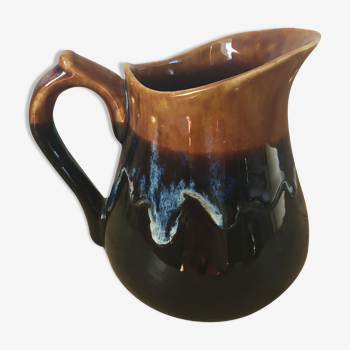 Flamed ceramic pitcher