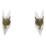 Set of 2 crystal glass rods wall lamps , 1970s