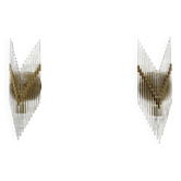 Set of 2 crystal glass rods wall lamps , 1970s