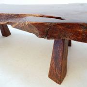 Large brutalist "live edge" mid-century coffee table