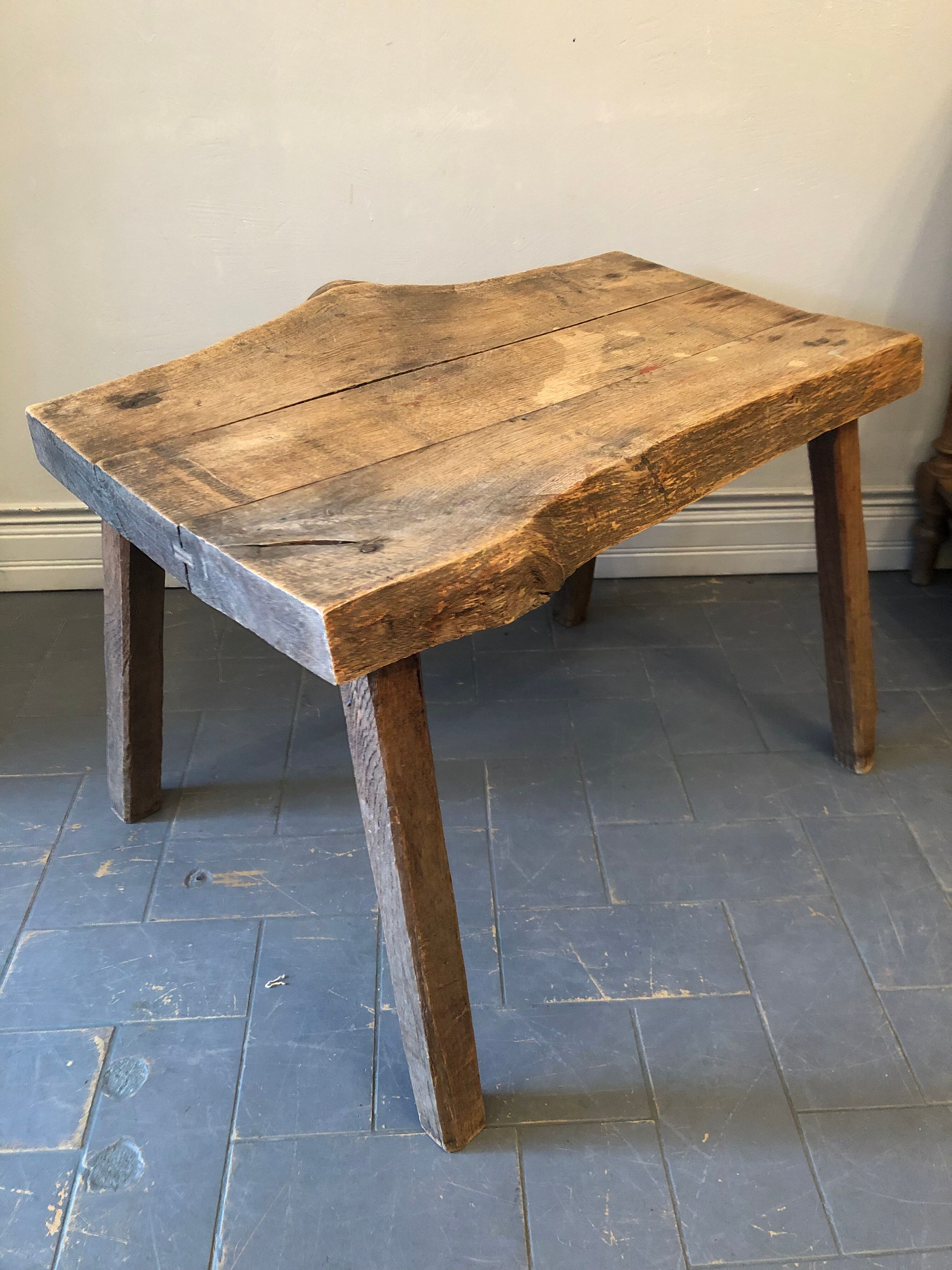 Brutalist oak coffee table