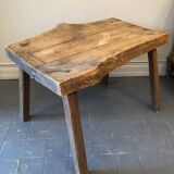 Brutalist oak coffee table