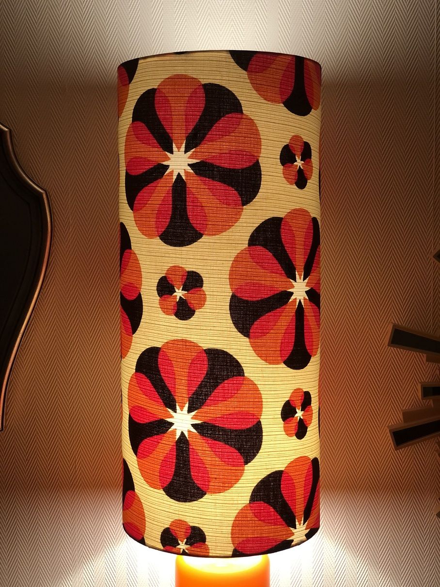 Lampshade Carrousel H60 D26 - vintage fabric 70's