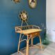 Coiffeuse rotin et osier vintage
