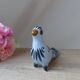 Bird figurine, large Tonala pottery dove with floral pattern Mexico vintage decoration