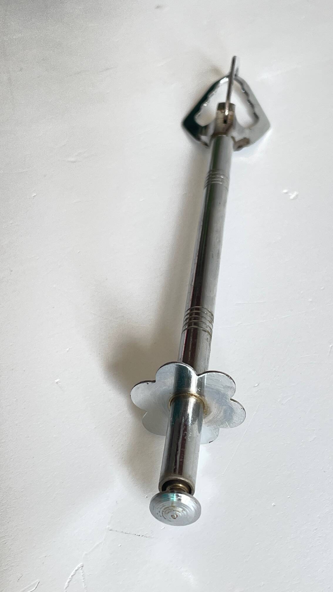 Long vintage chrome metal sugar tongs