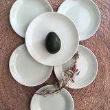 Dishes and 5 vintage plates, pale green