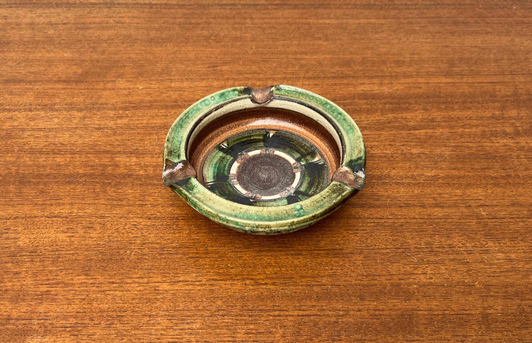 Studio pottery ashtray from mid-century German, 1960s.