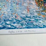 Lithographie Charles Polliaci port de Honfleur frégate 1979 dédicace