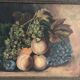 Old still life oil painting with grapes signed
