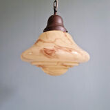 Art Deco suspension in marbled opaline, Scailmont (Belgium), 1920-30