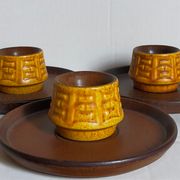 Trois coquetiers céramique ceramano germany années 50