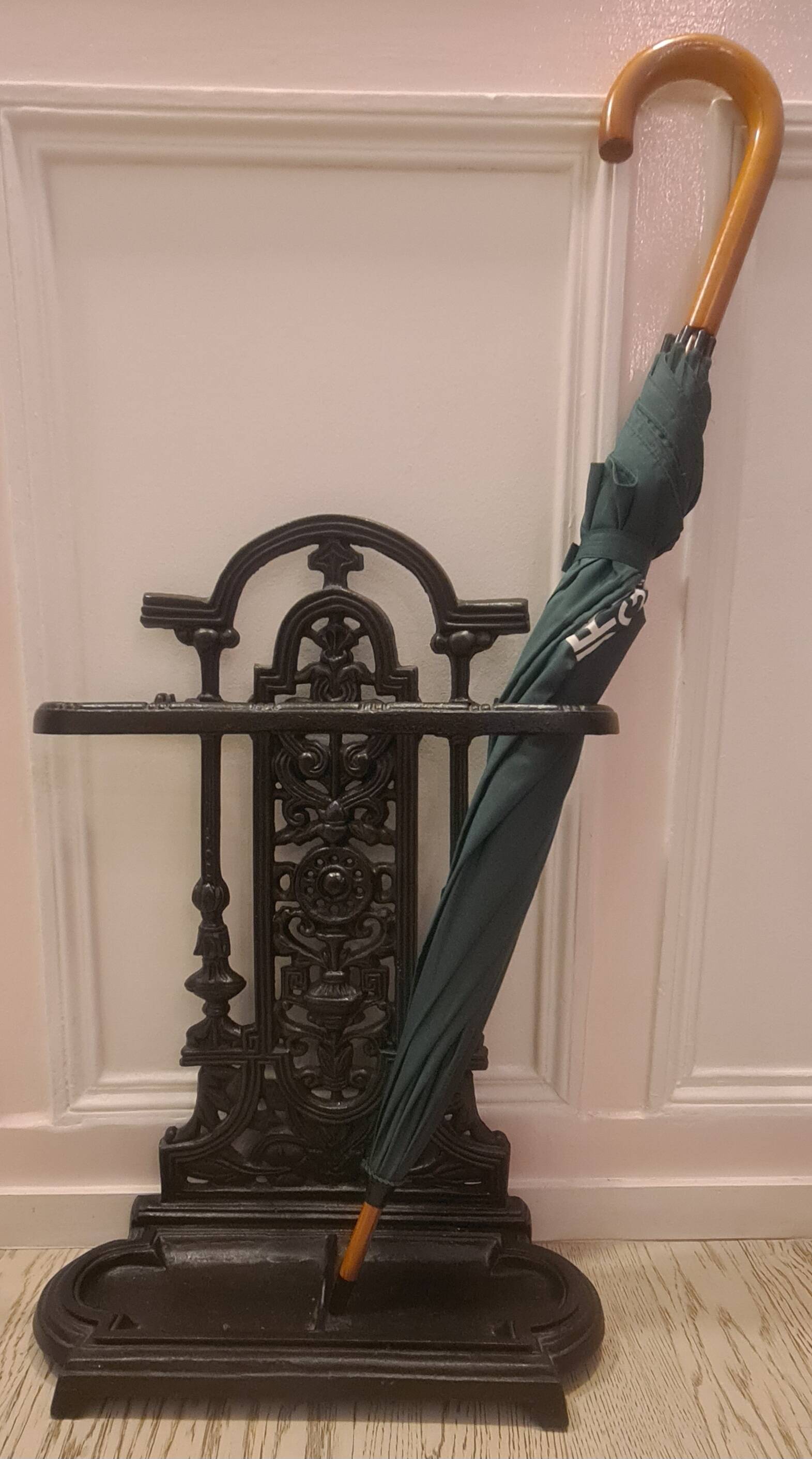 Vintage wrought iron umbrella stand