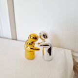 Fun Metallic Salt and Pepper Shaker Set in Silver and Gold