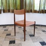 Set of 4 Velvet Dining Chairs in Walnut from Lübke, Germany 1960s
