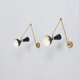 Set of 2 Italian sconces adjustable wall lamps
