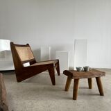 Stool in blond teak