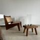 Stool in blond teak