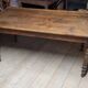 Antique solid oak bistro restaurant table, 1900s -1m53