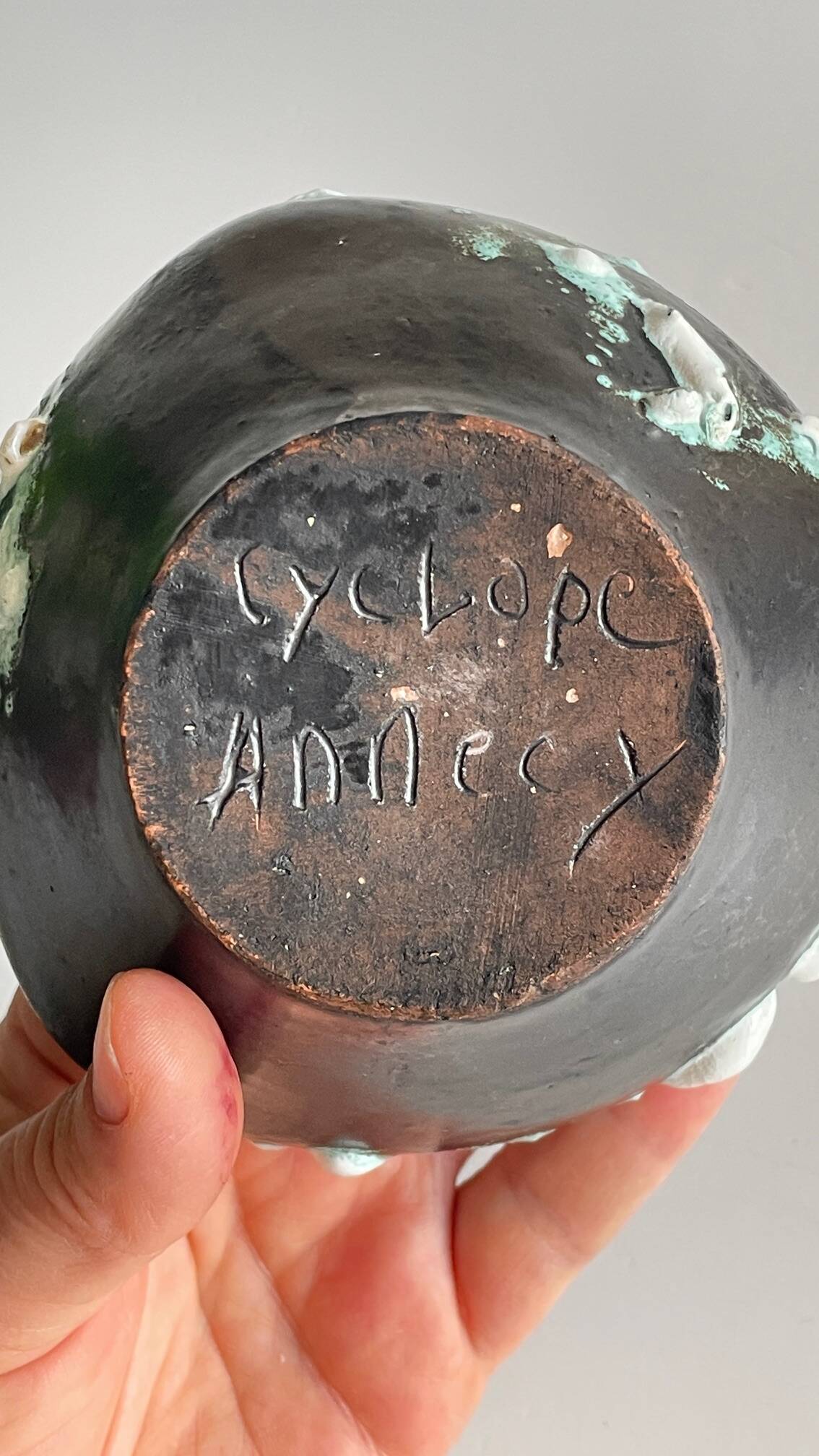 Cyclops Ceramic Ashtray Annecy France Vintage