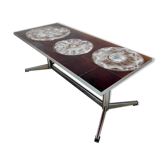 Table basse carrelage et chrome 'sixties vibes'