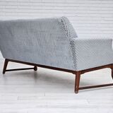 1970s, Danish 3 seater sofa, original good condition, velour, oak wood.