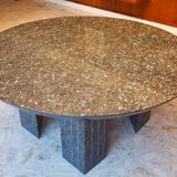 Round table in polished granite 10 seats