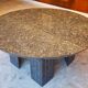 Round table in polished granite 10 seats