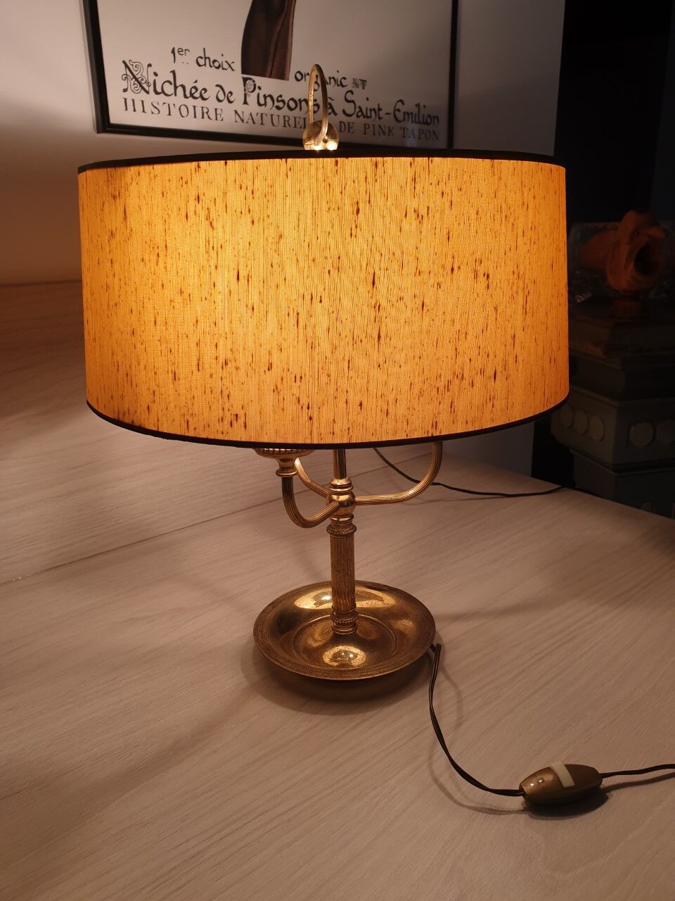 Old hot water bottle lamp