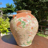 Ancient terracotta pottery jar from the 19th century.