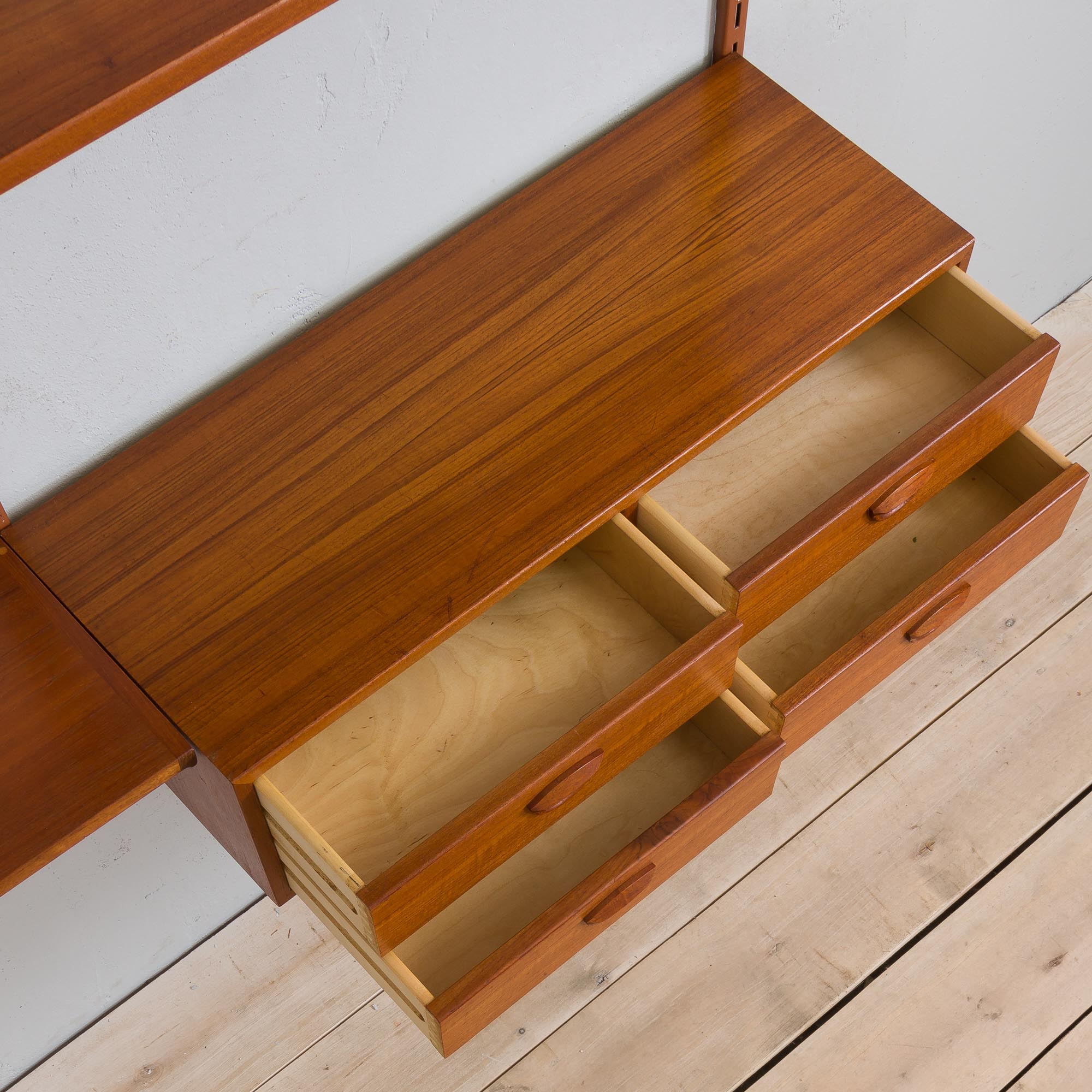 Kai Kristiansen teak wall unit with console, Denmark, 1960s