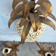 Vintage Italian gold wall light x2 Holl kogl 1970