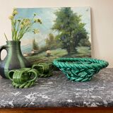 Braided earthenware basket