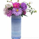 Enamelled blue vase