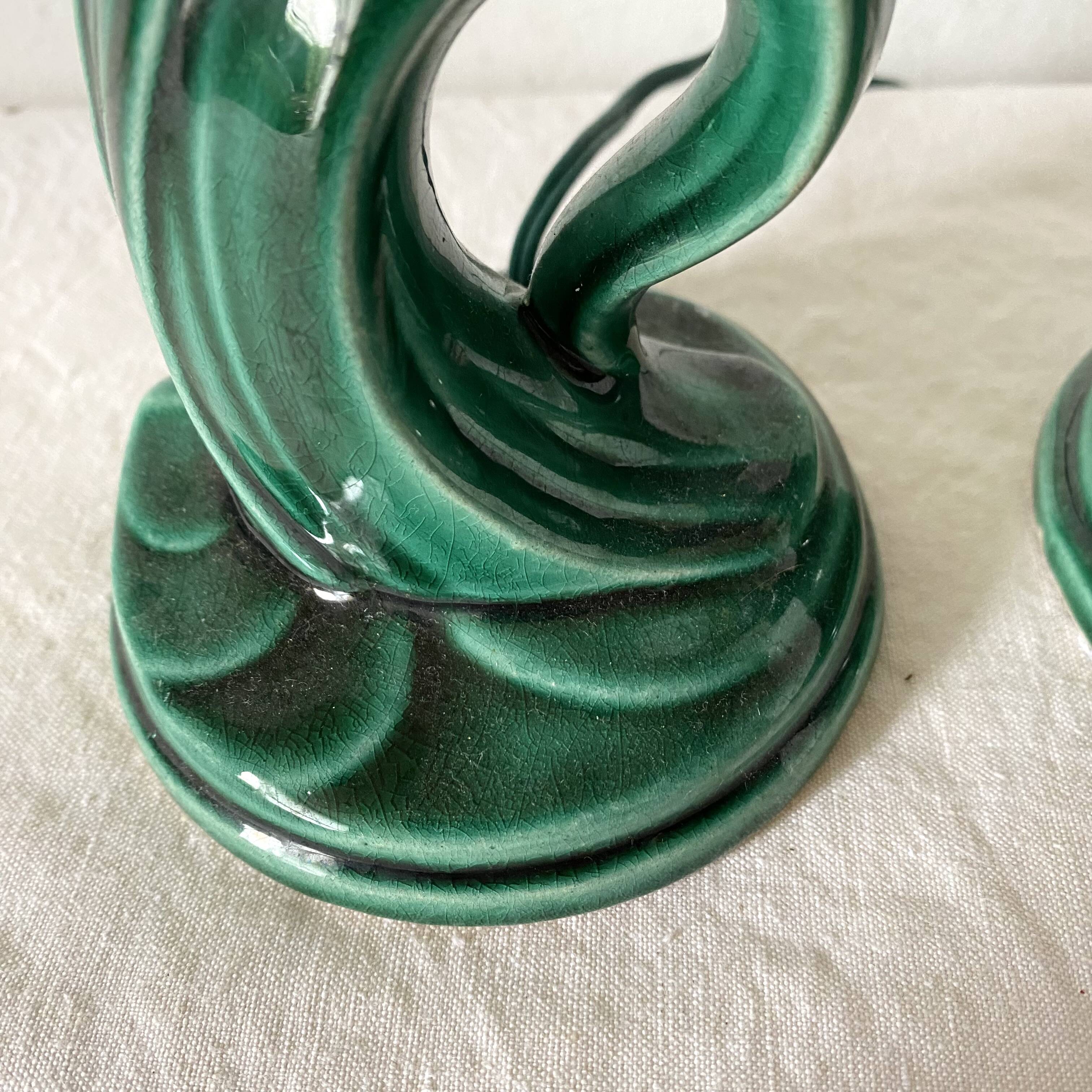 Pair of flower slip lamps