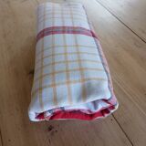 Old checkered tablecloth