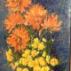 Tableau fleurs huile sur toile, XXème siècle.