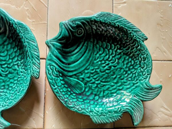 J. Massier, Vallauris, 6 assiettes à poisson