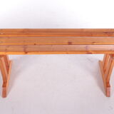 Vintage pine wooden bench tough look from france