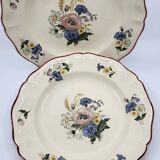 Digoin Sareguemines "Agreste" plates set of 2 French 1920