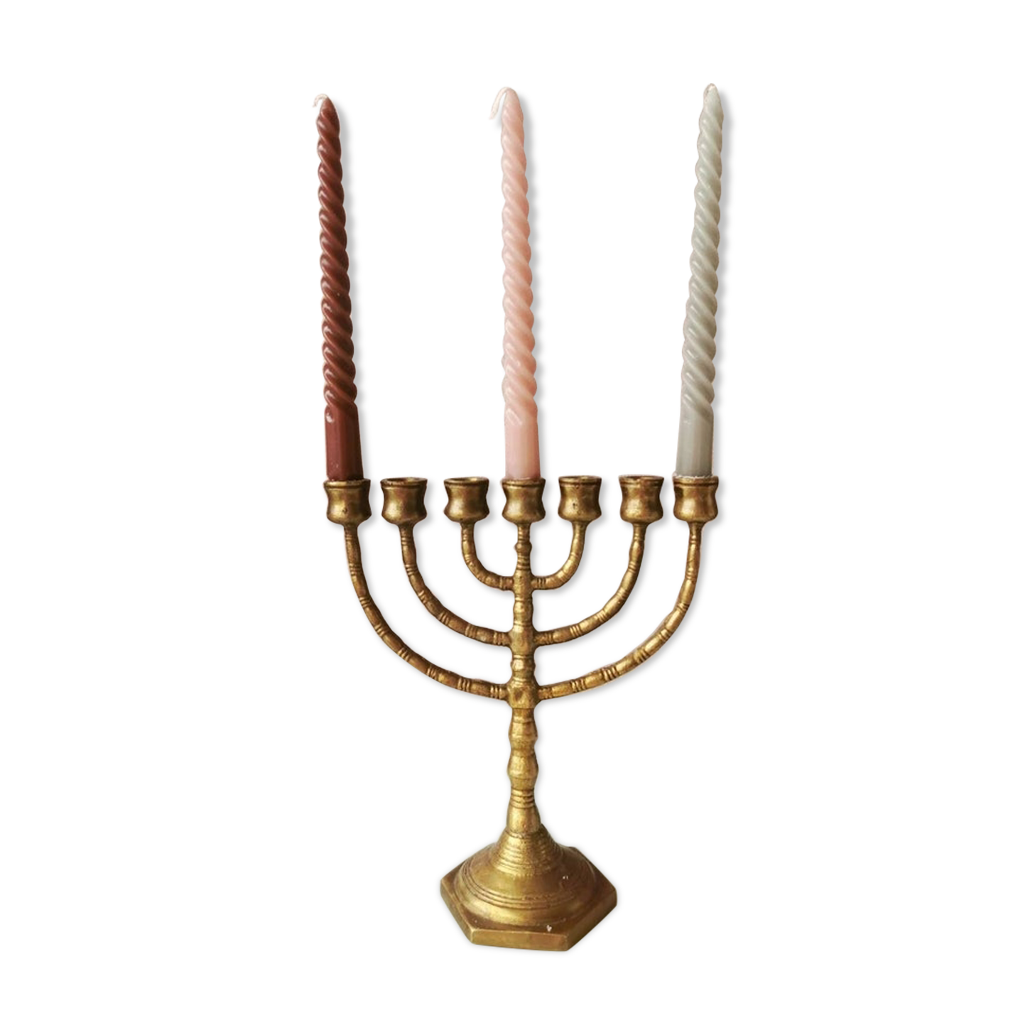 Vintage brass candle holder, 1970