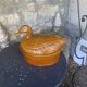 Duck, slip, glazed ceramic terrine, brown, vintage