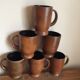 6 stoneware mugs