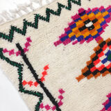 Moroccan Berber carpet azilal ecru with colorful patterns 172x105cm