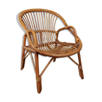 Vintage children's chair in bamboo and rattan
