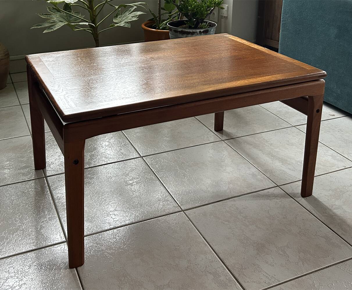 Danish teak coffee table Trioh Mobler attributed to Niels Bach, vintage, 1960s