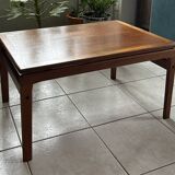 Table basse teck danois Trioh Mobler attribuée à Niels Bach, vintage, années 1960