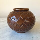 Vase Art Déco en fonte émaillée.