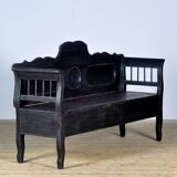 Banc ancien en pin, années 1900